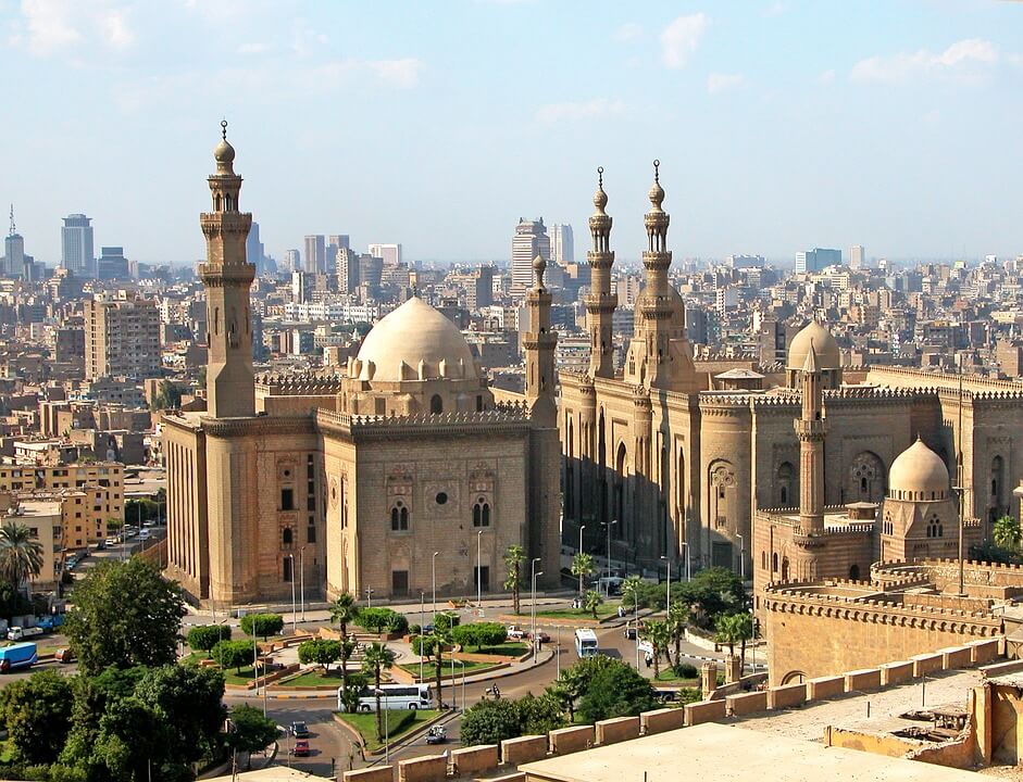 Centro de Cairo, capital do Egito.