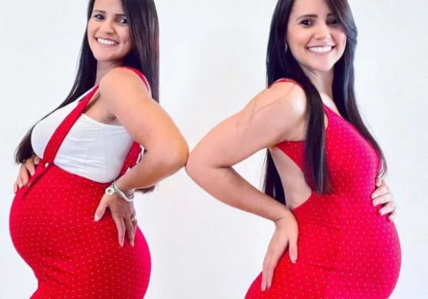 Gêmeas descobrem gravidez juntas e filhas podem nascer no mesmo dia. (Foto: divulgação)