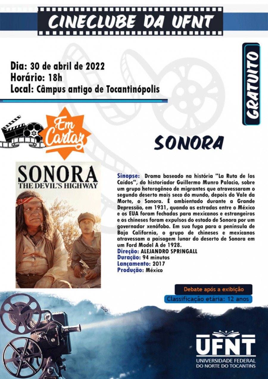 Cineclube da UFNT em Tocantinópolis exibe o filme Sonora de Alejandro Springall, neste sábado, 30 (Foto: Divulgação)